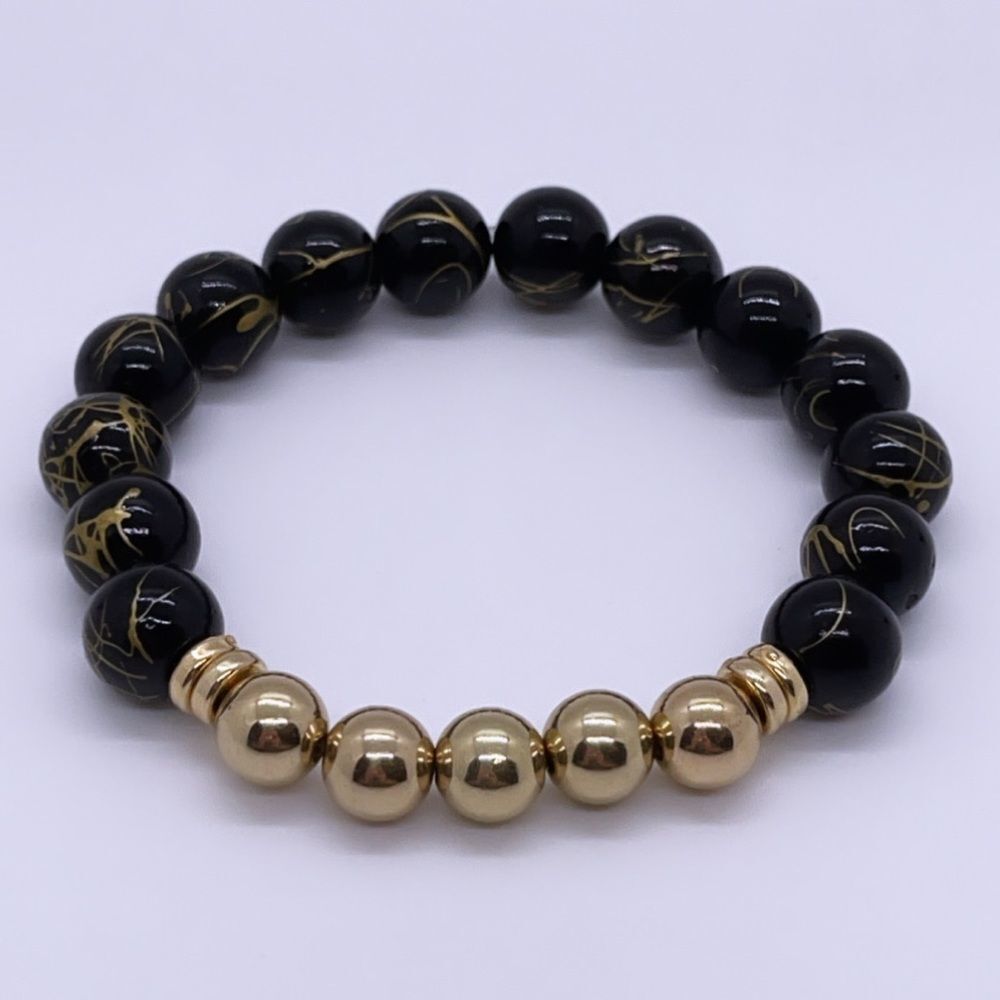 NWT Wool + Pepper Co. Mens B&G Beaded Bracelet